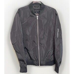 Satin Coca-Cola Embroidered Classic Bomber Jacket Mens M Black YKK Zipper Retro